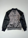 Karl Kani Satin Varsity Jacket – Dark Grey & Black (S)