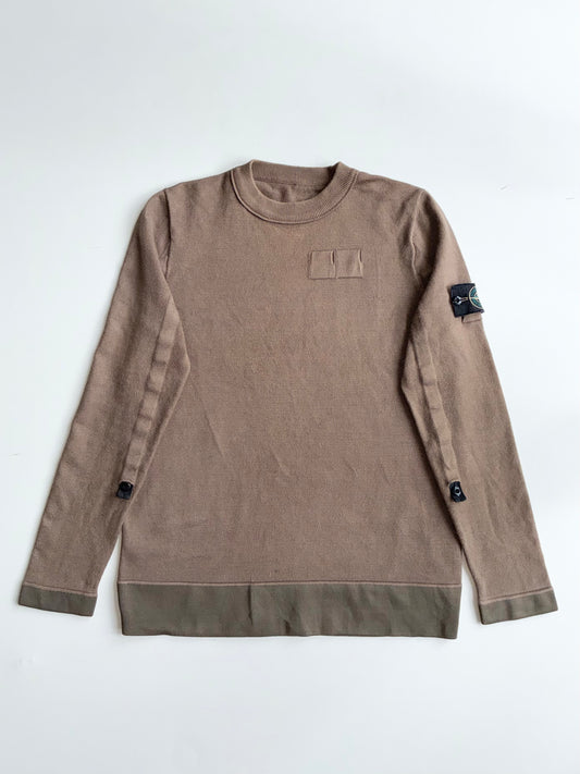 Stone Island Knit Crewneck Sweater – Brown Compass Badge(S)
