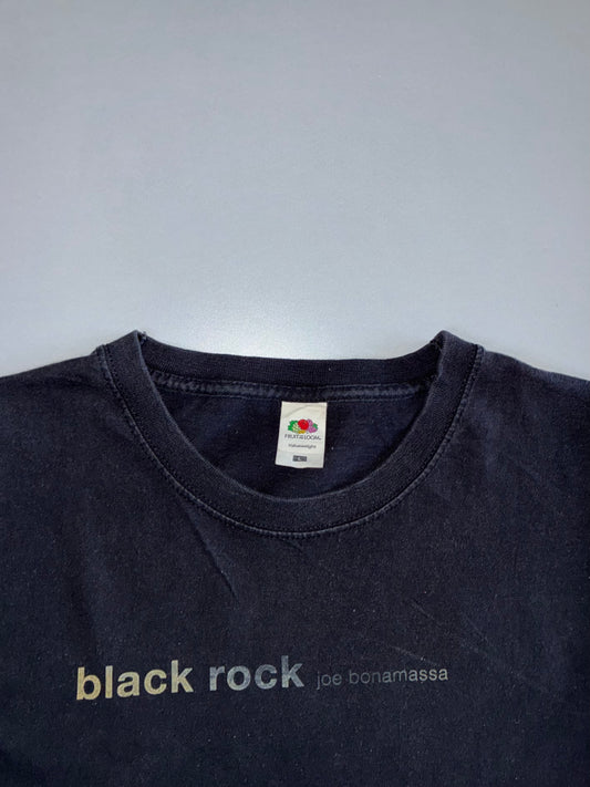 Joe Bonamassa “Black Rock” Album Merch Graphic Faded Cotton T-Shirt Black (L)