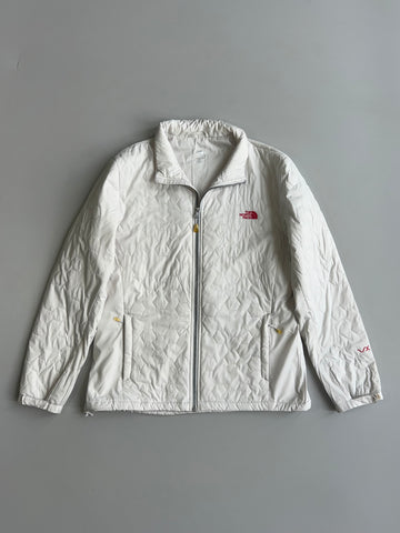 The North Face x VX Active White Diamond Quilted Insulated Jacket with Red Logo (M)