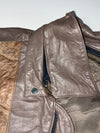 Distressed Two-Tone Brown Leather(Detechable Collar & Arms) Aviator Jacket (2XL)