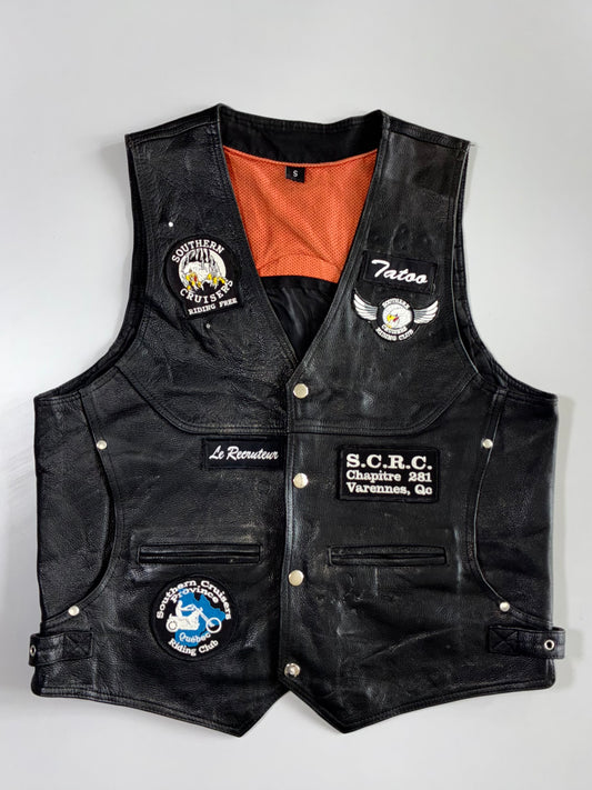 Vintage Premium Biker Leather Vest (S/M)