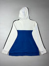 Adidas | White & Royal Blue Colorblock Hood Logo Zip Hoodie | (M)