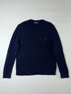 Polo Ralph Lauren Navy Cable Knit Crewneck Sweater (XL)