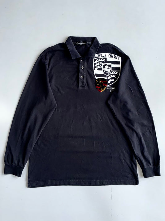 Eden Paulo x Porsche Crest Long Sleeve Polo Black (L)