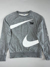 Nike Swoosh Grey Big Logo Crewneck Sweatshirt – "TM" Print(M)