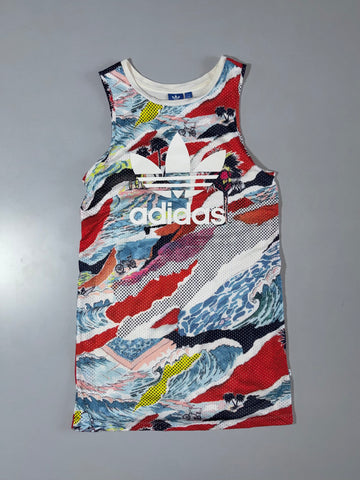 Adidas Originals All-Over Print Mesh Tank Top  Multicolor Scenic Print (S)