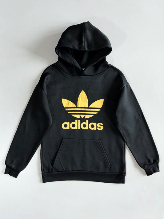 Adidas Black Gold Trefoil Hoodie (S)