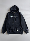 Champion | Black Script Logo Hoodie (XL)