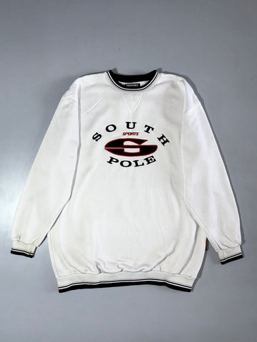 South Pole Embroidered Spellout Crewneck Sweatshirt White, Size  (2XL)
