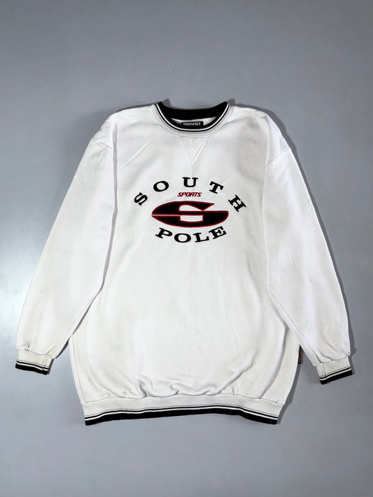 South Pole Embroidered Spellout Crewneck Sweatshirt White, Size  (2XL)