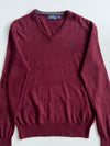 Polo Ralph Lauren Burgundy V-Neck Knit Sweater (S)
