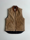 Carhartt Sherpa-Lined Duck Canvas Vest — Brown, (S/M)