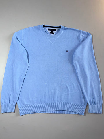 Tommy Hilfiger Premium Cotton Sweater – Sky Blue Crewneck (XL)