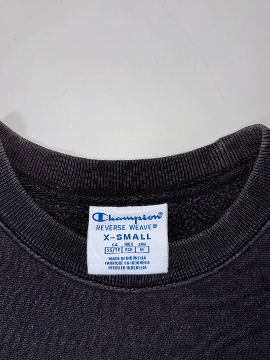 Champion Reverse Weave Black Big “C” Logo Crewneck Sweatshirt (S)