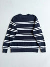 Vintage 90s Tommy Hilfiger Navy & White Striped Knit Sweater – Made in Hong Kong (M)