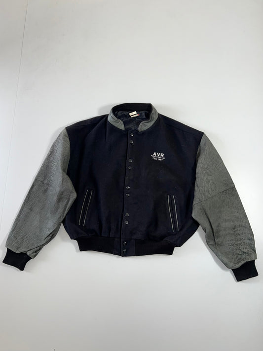 Z Baycity Original Leather Sleeves Varsity Jacket (XL)