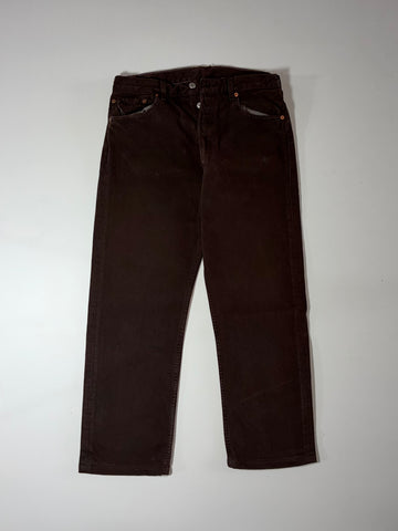 Levi’s | Dark Brown Button Fly Straight Jeans | (W:32) (L:38)