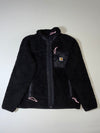 Carhartt WIP Sherpa Fleece Zip Jacket with Nylon Pocket – Black (M)