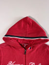 Young Polo Red Full-Zip Hoodie with Embroidered Logo & Striped Trim – Size (S)