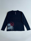 Big Train Osaka Navy Dragon Graphic Long Sleeve Tee (XL)