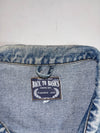 Vintage Back To Basics Biker Patch Denim Vest – Kaiserslautern – Light Wash (2XL)
