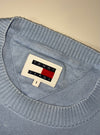 Tommy Jeans Baby Blue Flag Badge Crewneck Knit Sweater – (XL)