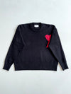 AMI Paris Ami de Coeur Black Oversized Knit Sweater (L)