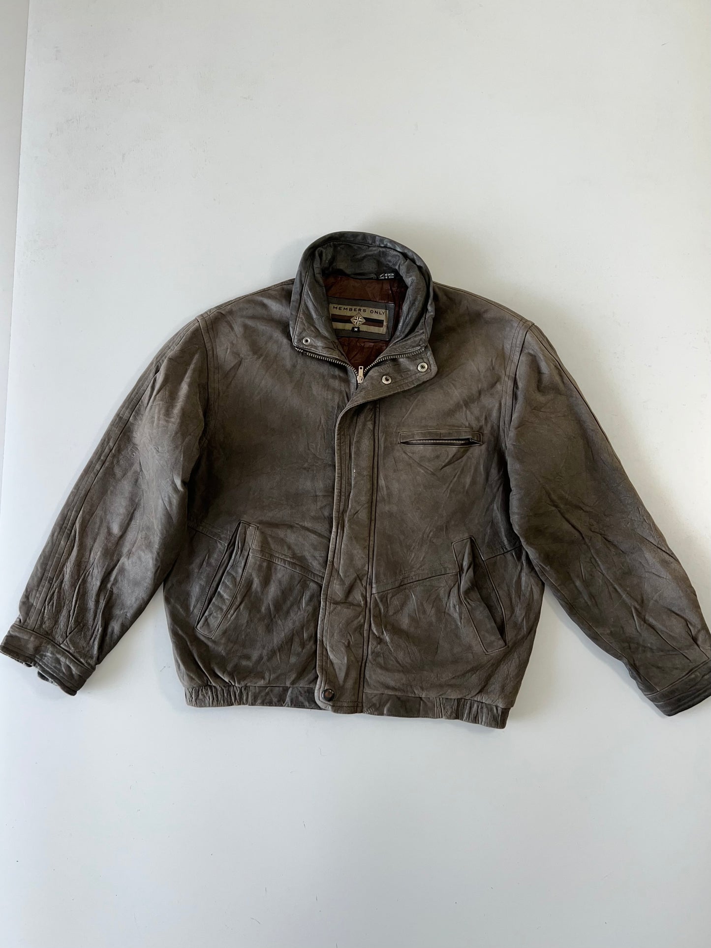 Z            Super Rare Members Only Rare Original  Leather Jacket (L/XL)