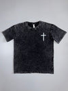 Mineral Wash Cross Graphic Tee – Charcoal (L|/XL)