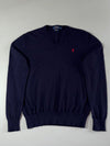 Polo Ralph Lauren Navy Merino Wool V-Neck Sweater (S)