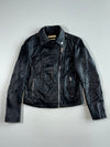 Vintage Mango Black Leather Biker Jacket Women’s (S)