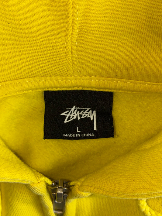 Stussy | Neon Yellow Zip-Up Hoodie (XL)