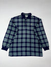 Vintage Lacoste Plaid Flannel Long Sleeve Polo – Navy/Green (XL)