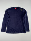 Y2K Puma Navy Long Sleeve Tee with Yellow Shoulder Logo – (L)