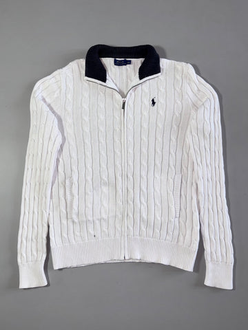 Polo Ralph Lauren Cable Knit Full Zip Sweater – (L)