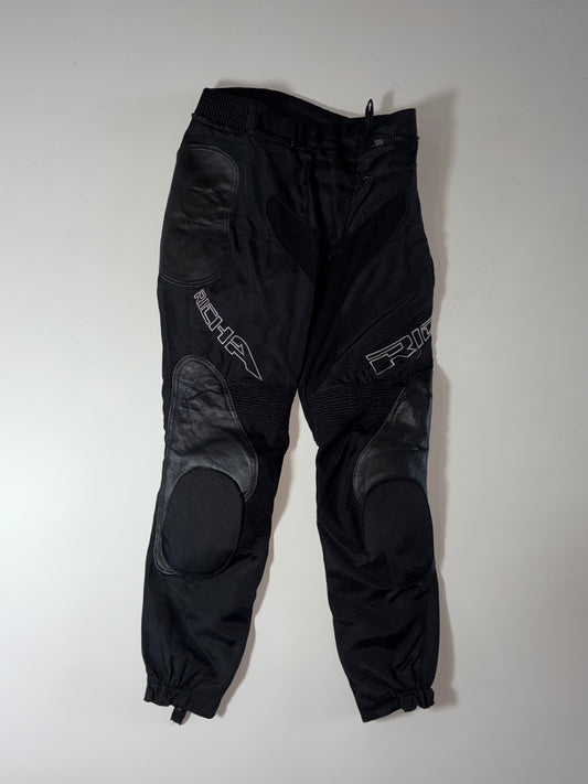 Richa Black Textile & Leather Motorcycle Riding Pants Knee padded (W:28) (L:39)