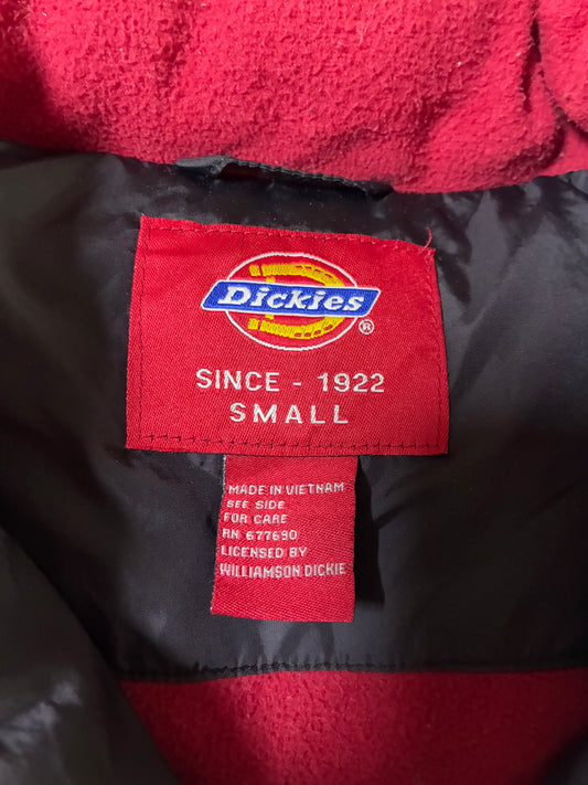 Dickies Since 1922 Padded Fleece-Lined Puffer Vest – Black/Red (S)