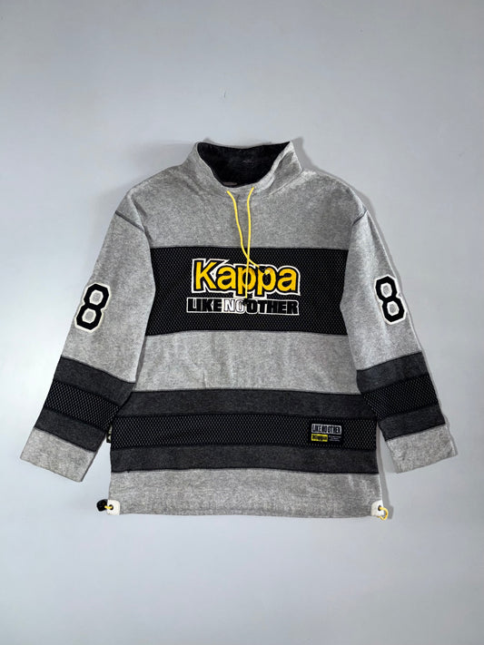 Kappa Colorblock Mesh Panel Pullover “Like No Other” Grey/Black, Size (L)