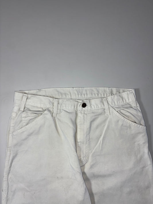 Dickies Vintage White Workwear Carpenter Pants (W:34) (L:37)