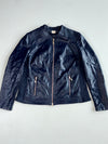 Vintage VA Milano Navy Blue Faux Leather Biker Jacket Women’s (M)