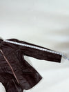 Vintage Dark Brown Leather Pintuck Fitted Zip-Up Jacket Women’s (S)