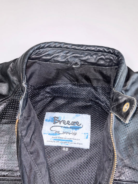 Vintage Breezes Original Pure Leather Racing Jacket with Back Protection (XL)