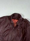 Vintage 80s Leather Jacket – Oxblood Burgundy – Epaulette Collar (M)