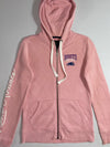 Roots Athletics | Pink Script Sleeve Zip-Up Hoodie (XS)