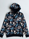Jizo Bosatsu “The Master” Graphic Hoodie – Black Multi Print  (S/M)