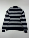 Chaps Striped Half-Zip Knit Sweater – Black & Grey (2XL)
