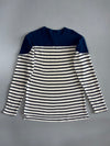 Lacoste Live Breton Stripe Long Sleeve Sweatshirt — Navy/White (M/L)