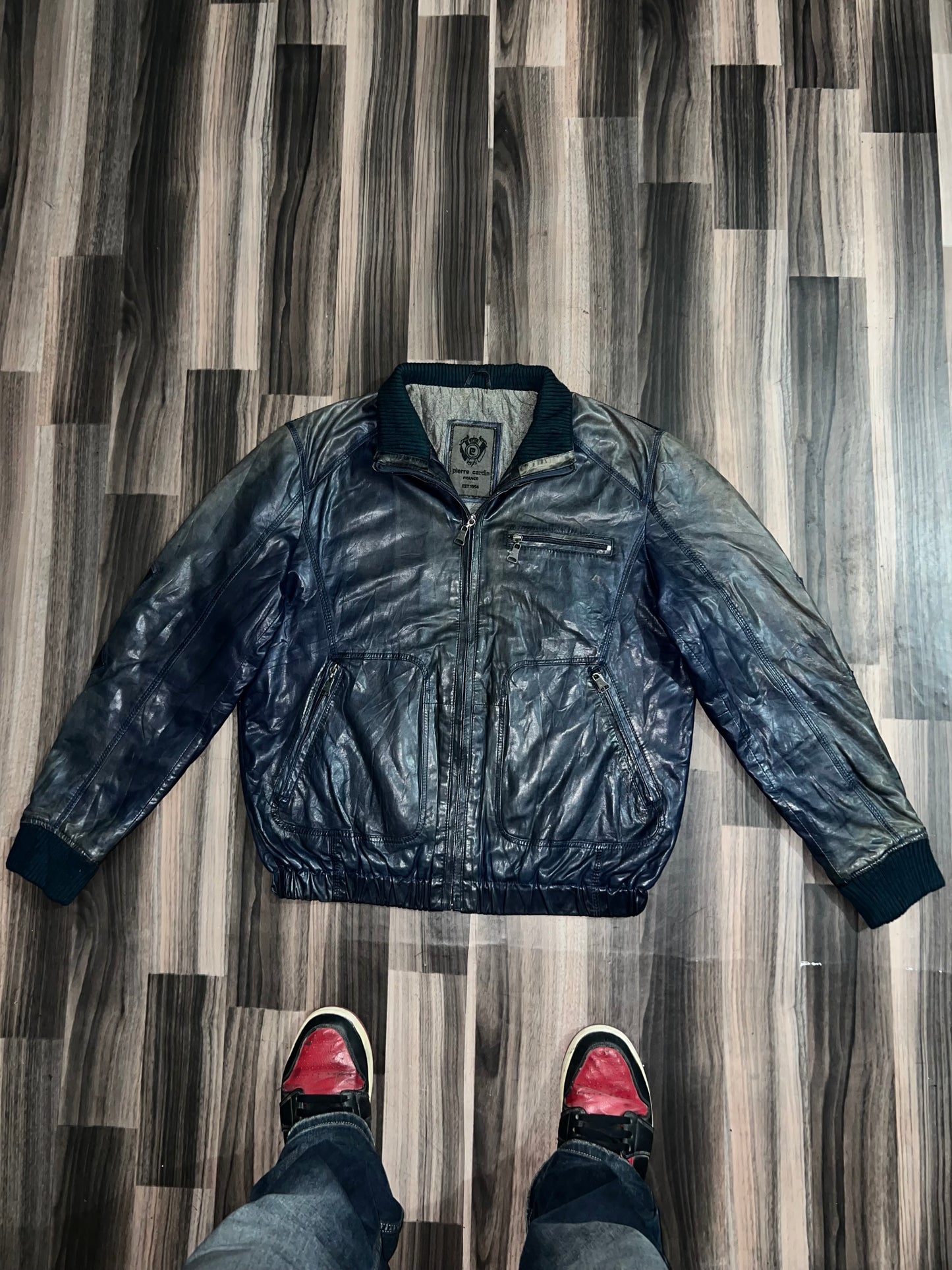 ZPIERRE CARDIN PARIS* Original Leather Jacket (L/XL)