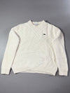 Lacoste Chunky Cable Knit Sweater – Cream White Crewneck (2XL)
